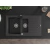 Mexen Matias гранитна мивка с 1,5 камери с отцедник и кухненски смесител