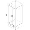 Mexen Exo-3S тричка стенна душ кабина с панти 120 x 75 см, прозрачна, хром