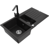 Mexen Matias гранитна мивка с 1,5 камери с отцедник и кухненски смесител
