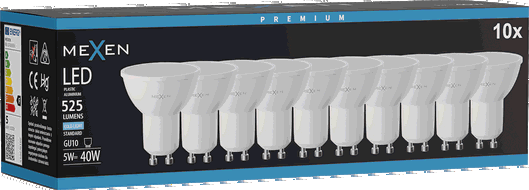 Mexen Nova 10x LED крушка GU10, 5W, Студена - 6500K, 525 lm - L107-GU10-0565-01x10