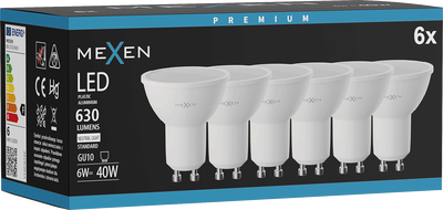 Mexen Nova 6x LED крушка GU10, 6W, неутрална - 4000K, 630 lm - L107-GU10-0640-01x06