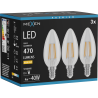 Mexen Vintis 3x LED филамент крушка E14, C35, 4W, Топла - 2700K, 470 lm, прозрачно