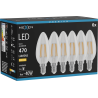 Mexen Vintis 6x LED филамент крушка E14, C35, 4W, Топла - 2700K, 470 lm, прозрачна