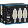 Mexen Vintis 3x LED филамент крушка E14, C35, 4W, Неутрална - 4000K, 470 lm, прозрачна -