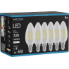 Mexen Vintis 6x LED Филаментна Крушка E14, C35, 6W, Неутрална - 4000K, 720 lm, прозрачна