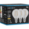 Mexen Vintis 3x LED нажежаема жичка крушка E14, G45, 2W, Топла - 2700K, 240 lm, прозрачна