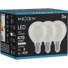 Mexen Vintis 3x LED нажежаема крушка E14, G45, 4W, Неутрална - 4000K, 470 lm, прозрачна -