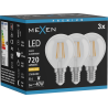 Mexen Vintis 3x LED крушка с нажежаема нишка E14, G45, 6W, Топла - 2700K, 720 lm, прозрачна