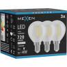 Mexen Vintis 3x LED филаментна крушка E14, G45, 6W, Неутрална - 4000K, 720 lm, прозрачна