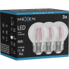 Mexen Vintis 3x LED филамент крушка E27, G45, 4W, 55 lm, червен - L156-E27-04XX-45x03