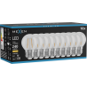 Mexen Vintis 10x LED филаментна крушка E27, G45, 2W, Топла - 2700K, 240 lm, прозрачна