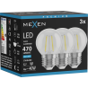 Mexen Vintis 3x LED нажежаема крушка E27, G45, 4W, Студена - 6500K, 470 lm, прозрачна