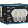 Mexen Vintis 3x LED нажежаема жичка крушка E27, G45, 6W, Неутрална - 4000K, 720 lm,
