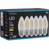 Mexen Vintis 6x LED крушка с нажежаема жичка E27, C35, 6W, Топла - 2700K, 720 lm, прозрачна