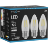 Mexen Vintis 3x LED крушка с нажежаема жичка E27, C35, 6W, Неутрална - 4000K, 720 lm,