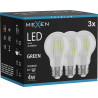 Mexen Vintis 3x LED филамент крушка E27, A60, 4W, 55 lm, зелена - L150-E27-04XX-46x03