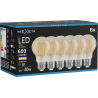 Mexen Vintis 6x LED филамент крушка E27, A60, 6W, Топла - 2700K, 600 lm, амбър - L150-E27-0627-50x06