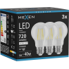 Mexen Vintis 3x LED филамент крушка E27, A60, 6W, неутрална - 4000K, 720 lm, clear - L150-E27-0640-00x03