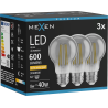 Mexen Vintis 3x LED филаментна крушка E27, A60, 8W, Топла - 2200K, 600 lm, пушек - L150-E27-0822-70x03