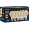 Mexen Vintis 6x LED крушка с нажежаема жичка E27, A60, 8W, Топло - 2700K, 750 lm, кехлибар -