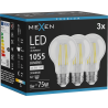Mexen Vintis 3x LED крушка с нажежаема жичка E27, A60, 8W, Неутрална - 4000K, 1055 lm,