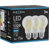 Mexen Vintis 3x светодиодна филаментна крушка E27, A60, 10W, Студена - 6500K, 1320 lm,