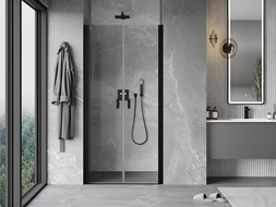 Mexen Mist душ кабина с отварящи се врати 95 см, прозрачна, черна - 8A7-095-000-70-00