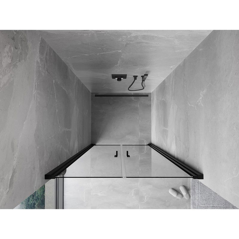 Mexen Mist отварящи се душ врати 120 см, прозрачни, черни - 8A7-120-000-70-00