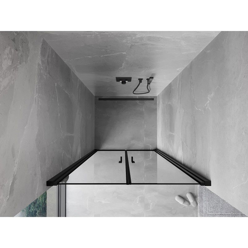 Mexen Mist врати за душ 85 см, черна рамка, черно - 8A7-085-000-70-70