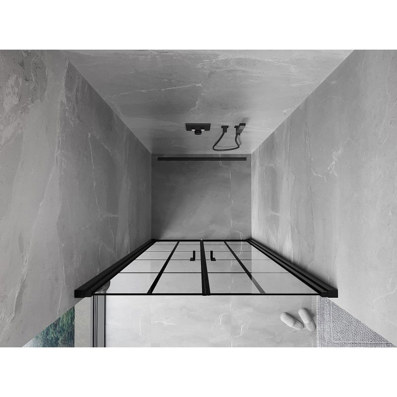 Mexen Mist врата за душ кабина 95 см, черна решетка, черни - 8A7-095-000-70-77