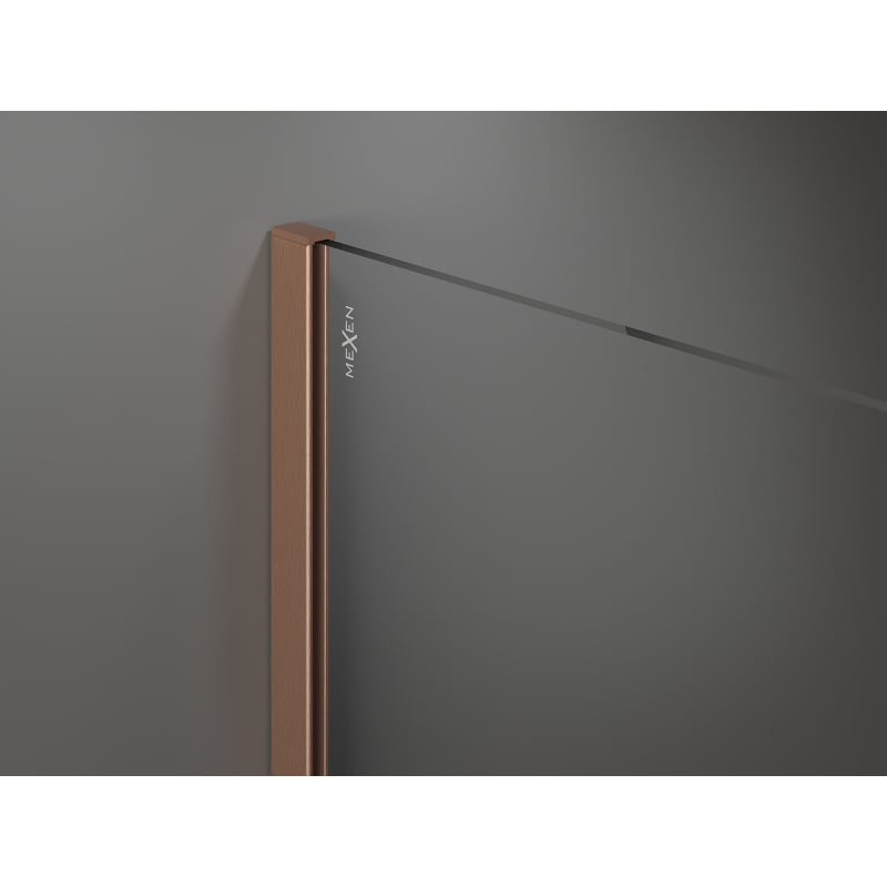 Mexen Kioto душ стена Walk-in 90 x 200 см, черен омбре 8 мм, четкана мед - 800-090-101-65-76