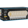 Mexen Vintis 10x LED филамент крушка E27, G80, 4W, Топла - 2200K, 400 lm, кехлибар