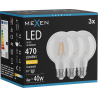 Mexen Vintis 3x LED филтрирана крушка E27, G80, 4W, Топло - 2700K, 470 lm, прозрачно