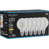 Mexen Vintis 6x Крушка LED с нажежаема жичка E27, G80, 6W, Топла - 2700K, 720 lm, прозрачна