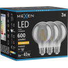 Mexen Vintis 3x LED филамент крушка E27, G80, 8W, Топла - 2200K, 600 lm, опушено - L155-E27-0822-70x03