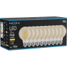 Mexen Vintis 10x LED филамент крушка E27, G80, 8W, Топла - 2700K, 750 lm, кехлибар