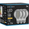 Mexen Vintis 3x LED спирална нажежаема жичка, Е27, G80, 2W, Топла - 2200K, 100 lm, опушена