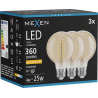 Mexen Vintis 3x LED лампа с нажежаема жичка спирала, E27, G80, 4W, Топло - 2200K, 360 lm,