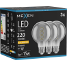 Mexen Vintis 3x LED крушка с нажежаема спирала E27, G80, 4W, Топла - 2200K, 220 лм, дим