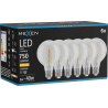 Mexen Vintis 6x LED спирална крушка филомент E27, G80, 8W, Топло - 2700K, 750 lm, прозрачно