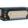 Mexen Vintis 10x LED спирална крушка, E27, G80, 8W, Топла светлина - 2700K, 650 lm, кехлибар