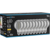 Mexen Vintis 10x крушка със спирала LED E27, G80, 8W, Топла - 2700K, 510 lm, опушена