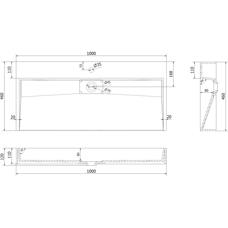 Mexen Ava модулна мивка от конгломерат 1/O 100 x 46 cm, бяла - 23011001