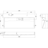 Mexen Ava конзолна мивка от конгломерат 2/O 100 x 46 см, черна - 23011072