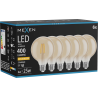 Mexen Vintis 6x LED филамент крушка E27, G95, 4W, Топла - 2200K, 400 lm, кехлибар