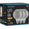 Mexen Vintis 3x LED крушка с нажежаема жичка E27, G95, 4W, Топла - 2200K, 280 lm, димно