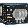 Mexen Vintis 3x LED филамент крушка E27, G95, 6W, Топла - 2200K, 450 lm, димна - L157-E27-0622-70x03