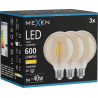 Mexen Vintis 3x LED нажежаема крушка, E27, G95, 6W, Топла - 2700K, 600 lm, кехлибар