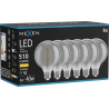 Mexen Vintis 6x LED лампа с нажежаема жичка E27, G95, 6W, Топла - 2700K, 510 lm, димно