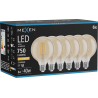 Mexen Vintis 6x LED филамент крушка E27, G95, 8W, Топла - 2200K, 750 lm, кехлибар